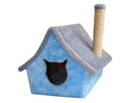 Будиночок Кігтеточка Драпак для кішок Zoo-hunt Мурчик блакитний 50х40х33 см сезаль 