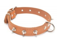 Нашийник для собак Zoo-hunt шкіряний з шипами подвійний ОДШ рудий ОДШ 2,5/36-45 см