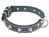 Нашийник для собак Zoo-hunt шкіряний з шипами подвійний ОДШ чорний ОДШ 2,5/36-45 см