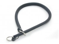 Нашийник ринговка для собак Zoo-hunt круглий шкіряний РК чорний РК 1,2/50 см