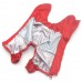 Дощовик для собак з капюшоном червоний+сірий міні 21х27 см