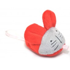 М'яка іграшка для котів і собак Мишка плюш червоно-сіра 