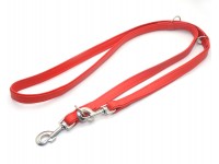 Повідець-перестібка регульований для собак Zoo-hunt шкіряний П 2,3 / 200 см червоний 