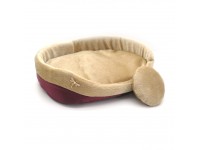 Лежак для собак і котів Zoo-hunt Хутро бордовий №1 320х430х125 мм