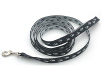 Повідець для собак і котів Zoo-hunt капроновий Лапки 2,0 см чорно-сірий Лапки ПКЛ 2,0/120 см