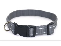 Нашийник для собак Zoo-hunt капроновий світловідбиваючий Неон ок 1,0 см 18-28 см сірий 
