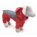 Комбінезон-дощовик з капюшоном для собак червоний бебі 18х22 см