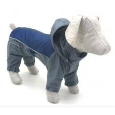 Комбінезон-дощовик з капюшоном для собак сірий. бебі 18х22 см