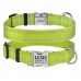Нашийник для Собак BronzeDog Active Нейлоновий зі Світловідбиттям та Металевою Пряжкою Салатовий  XL(38/1305/Т) 