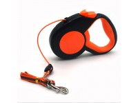 Рулетка-повідець для собак світловідбивна трос 8 м 30 кг помаранчева Рулетка-повідець для собак світловідбивна трос 8 м 30 кг помаранчева