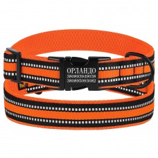 Нашийник для Собак BronzeDog Mesh з Металевою Пряжкою Помаранчевий  XL(66/1604/Т) 