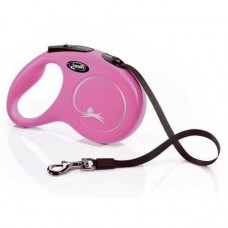 Рулетка-повідець для собак Flexi New Classic XS стрічка 3м 12 кг рожевий 