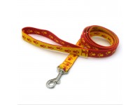 Повідець для собак і котів Zoo-hunt капроновий Лапки 1,6 см червоно-жовтий Лапки ПКЛ 1,6/120 см