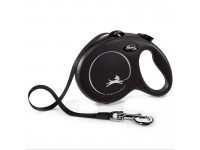 Рулетка-повідець для собак Flexi New Classic L стрічка 5 м 50 кг чорний Рулетка-повідець для собак Flexi New Classic L стрічка 5 м 50 кг чорний