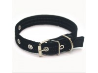 Нашийник для собак Zoo-hunt брезентовий світловідбивний чорний ОБ світл. 2,0/30-40 см