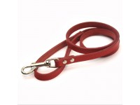 Повідець для собак і котів Zoo-hunt шкіряний Весна червоний 1,0/120 см