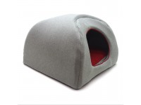 Хатка юрта для котів і собак Zoo-hunt Геросс №1 37х37х33 см сірий+червоний 