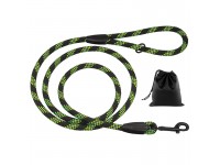 Повідець для Собак Barksi Active світловідбивний Чорно-Салатовий 300 см  XL(66205/Т) 