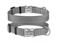 Нашийник для Собак BronzeDog Active Нейлоновий зі Світловідбиттям та Металевою Пряжкою Сірий  S(32/1311/Т) 