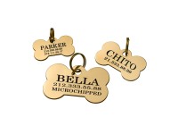 Адресник для Собак BronzeDog Позолота Кісточка  M(90023/Т) 