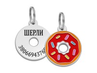 Емальований Адресник BronzeDog Пончик для Собак Червоний M(94913) Емальований Адресник BronzeDog Пончик для Собак Червоний M(94913)