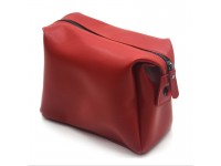 Косметичка Zoo-hunt з екошкіри Шанель 20х15х10 см червоний гладкий 1250 