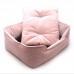 Лежак для собак та котів Zoo-hunt Мінор двосторонній рожевий №1 40х50х19 см