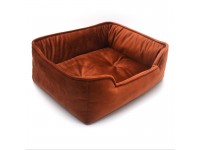 Лежак для собак та котів Zoo-hunt Пандора двосторонній коричневий №1 40х50х19 см