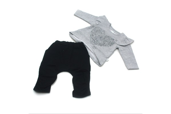 Костюм MAŁGOSIA Serce для немовлят сірий 