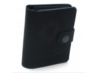 Обкладинка на посвідчення та жетон Національна поліція України Zoo-hunt шкіряна чорна матова 1072 