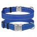 Нашийник для Собак BronzeDog Active Нейлоновий зі Світловідбиттям та Металевою Пряжкою Синій  XL(38/1302/Т) 