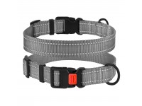 Нашийник для Собак BronzeDog Active Нейлоновий зі Світловідбиттям та Пластиковою Пряжкою Сірий L(52/1311/Т) Нашийник для Собак BronzeDog Active Нейлоновий зі Світловідбиттям та Пластиковою Пряжкою Сірий L(52/1311/Т)