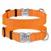 Нашийник для Собак BronzeDog Active Нейлоновий зі Світловідбиттям та Металевою Пряжкою Помаранчевий  XL(38/1304/Т) 