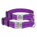 Нашийник для Собак BronzeDog Active Нейлоновий зі Світловідбиттям та Металевою Пряжкою Фіолетовий  S(32/1307/Т) 