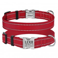 Нашийник для Собак BronzeDog Active Нейлоновий зі Світловідбиттям та Металевою Пряжкою Червоний  XL(38/1303/Т) 