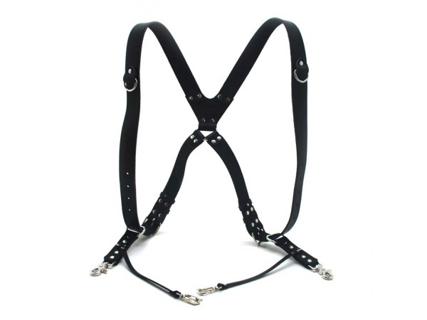 Розвантаження портупея Zoo-hunt для фотографа шкіряна для двох камер регульована чорна Розвантаження портупея Zoo-hunt для фотографа шкіряна для двох камер регульована чорна