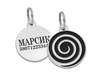 Емальований Адресник BronzeDog Льодяник для Собак Чорний  M(94811) 