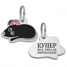 Емальований Адресник BronzeDog Мишка Чорний  S(95611) 