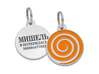 Емальований Адресник BronzeDog Льодяник для Собак Помаранчевий  M(94814) 