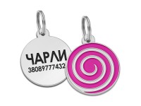 Емальований Адресник BronzeDog Льодяник для Собак Рожевий  M(94817) 