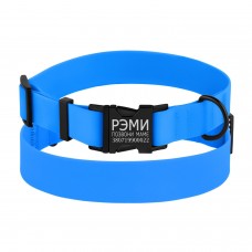 Нашийник для Собак BronzeDog Surf Водовідштовхуючий із Захисним Полімерним Покриттям та Металевою Пряжкою Блакитний  XL(66/6132/Т) 